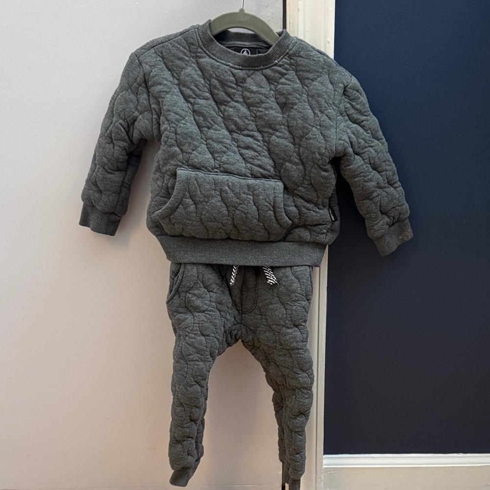 Volcom Kids Gray Quilted Matching Set